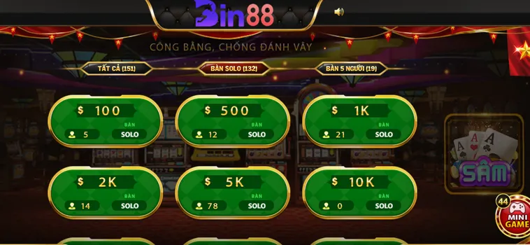Sâm Lốc Tại Bin88 Sảnh Game Bài Dân Gian Với Cơ Chế Đổi Thưởng Cực Khủng