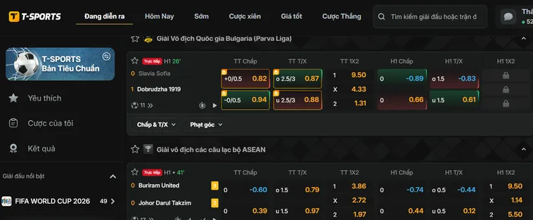 Thể Thao T-Sports Tại Bin88 Thiên Đường Cá Cược Đỉnh Cao Nhất Hiện Nay Mọi Lúc