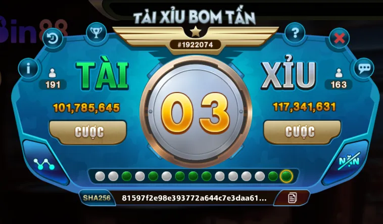 Tài Xỉu Bom Tấn Tại Bin88 Trải Nghiệm Đỉnh Cao Với Hệ Thống Cược Minh Bạch