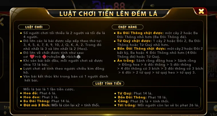 Trải Nghiệm Đỉnh Cao Tiến Lên Đếm Lá Tại Bin88 Với Tỷ Lệ Thắng Khủng